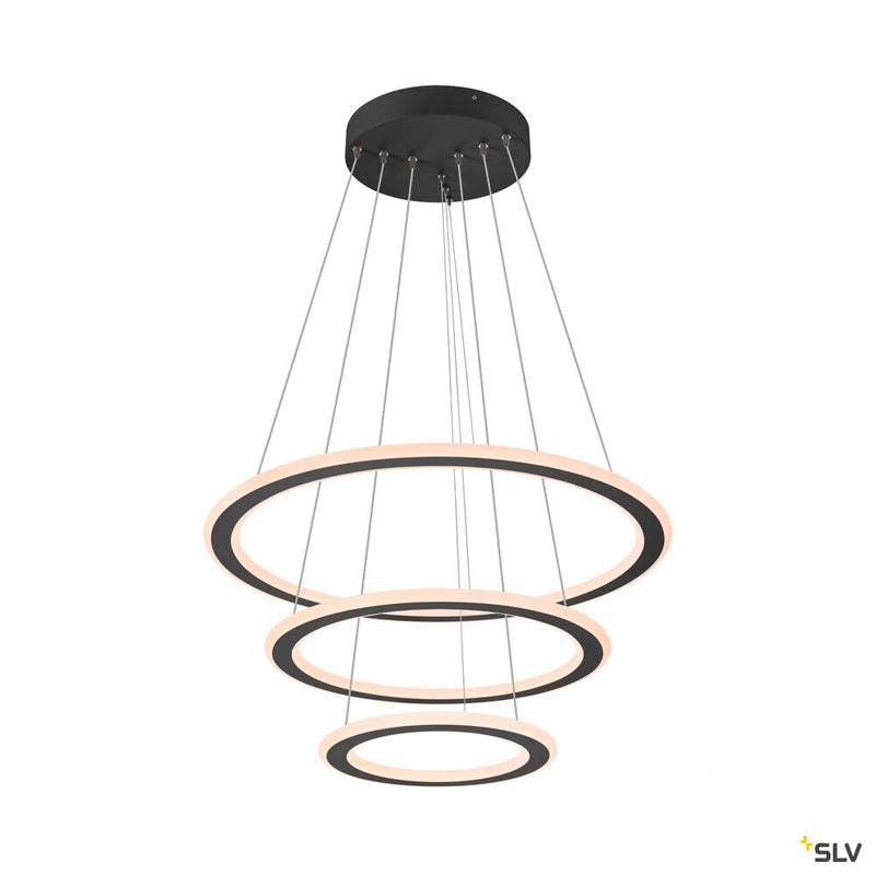 SLV 1007701 ONE FLAT, pendant light, triple, 300 cm, 2700/3000 K, DALI 2, Touch, black