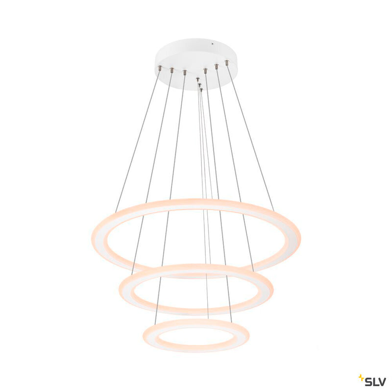 SLV 1007702 ONE FLAT, pendant light, triple, 300 cm, 2700/3000 K, DALI 2, Touch, white