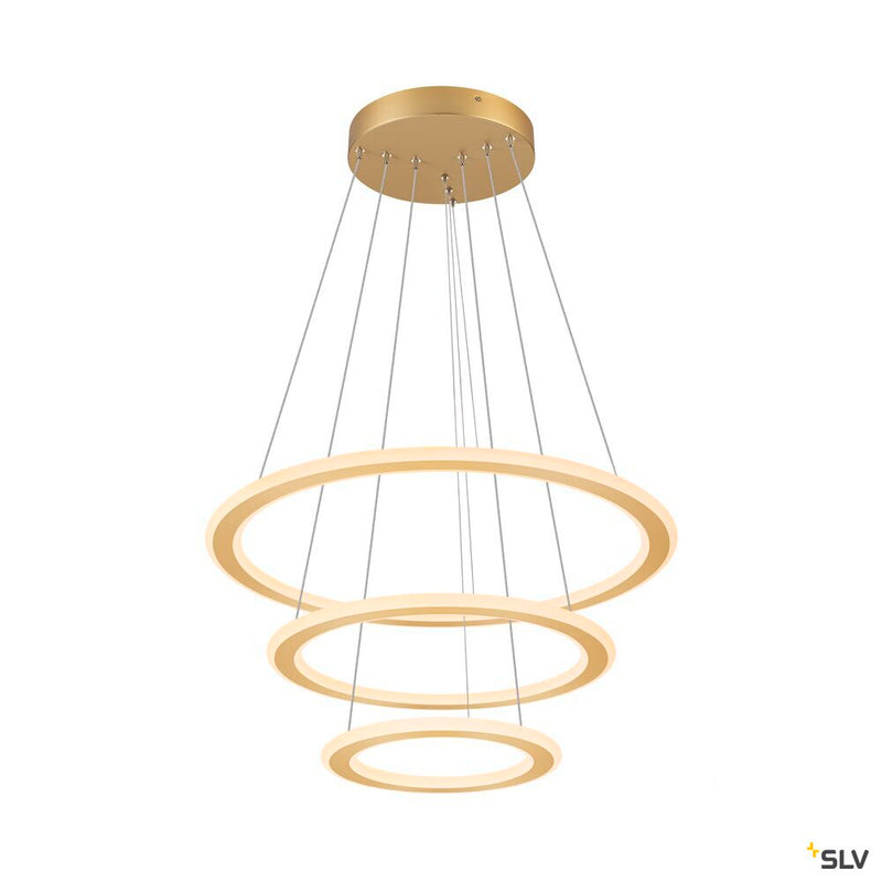 SLV 1007703 ONE FLAT, pendant light, triple, 300 cm, 2700/3000 K, DALI 2, Touch, brass