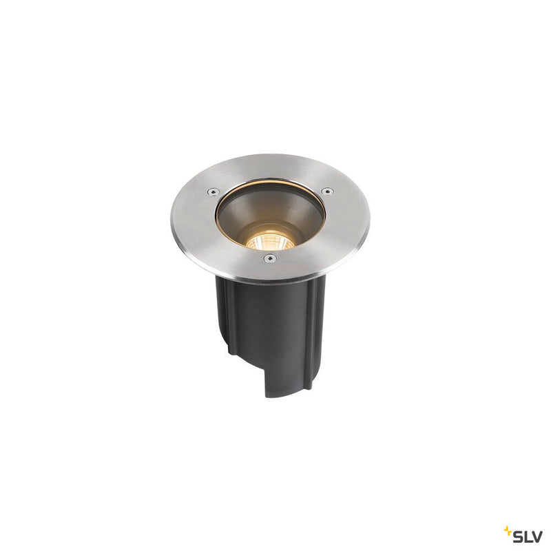 SLV 1007810 DASAR® M, recessed floor light, round cover, 24°, 3000 K, incl. DALI driver, stainless steel