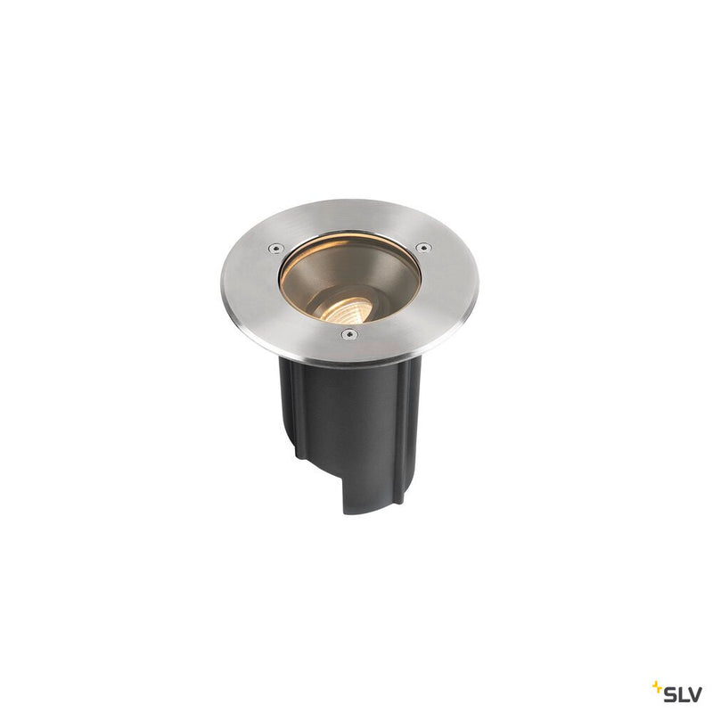 SLV 1007810 DASAR® M, recessed floor light, round cover, 24°, 3000 K, incl. DALI driver, stainless steel