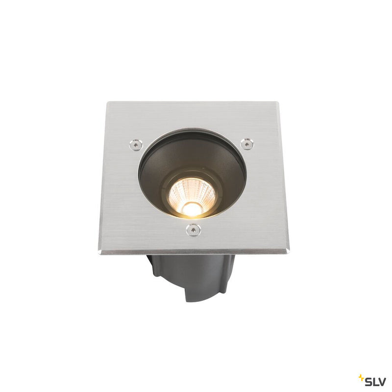 SLV 1007811 DASAR® M, recessed floor light, square cover, 24°, 3000 K, incl. DALI driver, stainless steel