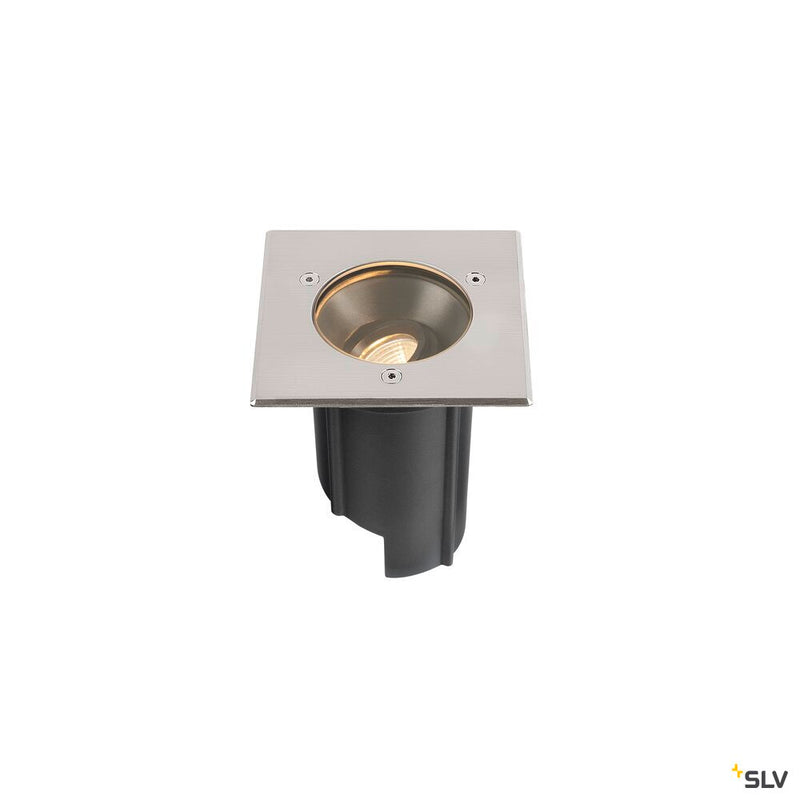SLV 1007811 DASAR® M, recessed floor light, square cover, 24°, 3000 K, incl. DALI driver, stainless steel