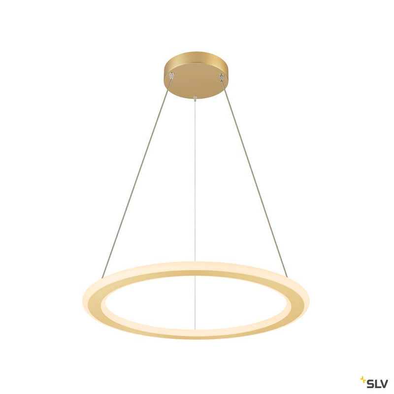 SLV 1007857 ONE FLAT PD, single, pendant light, pendant length 180 cm, 2700/3000 K, PHASE, brass