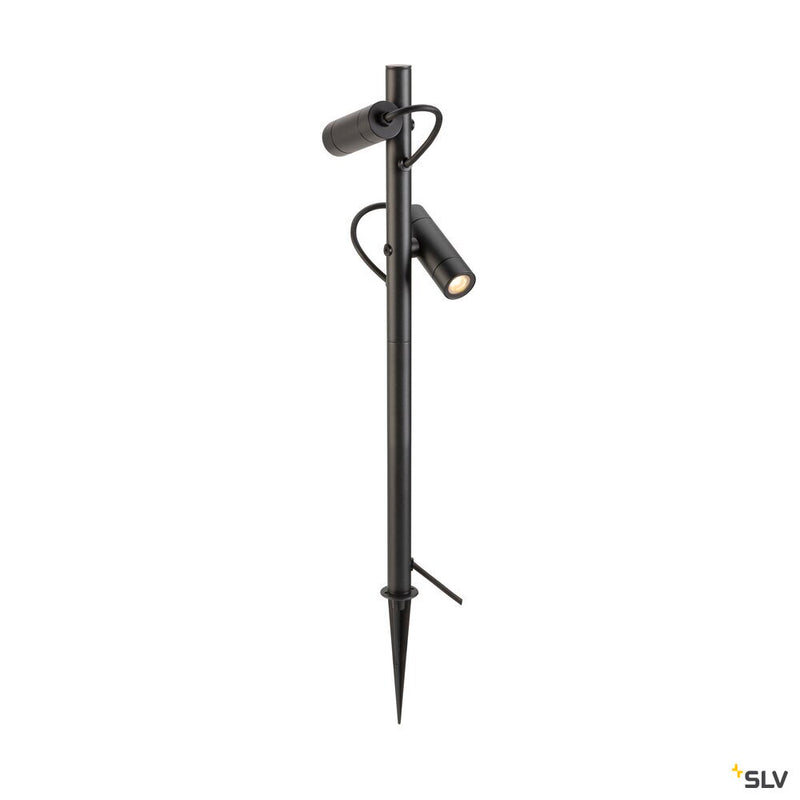 SLV 1007869 HELIA SLIM Pole, double, LED outdoor free-standing light, black IP65 3000 K