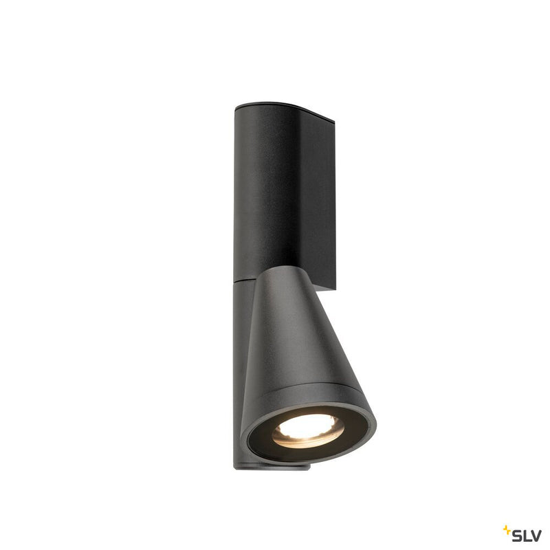 SLV 1008012 T-TUBE, wall-mounted light, GU10, single, IP65, max. 10 W, black