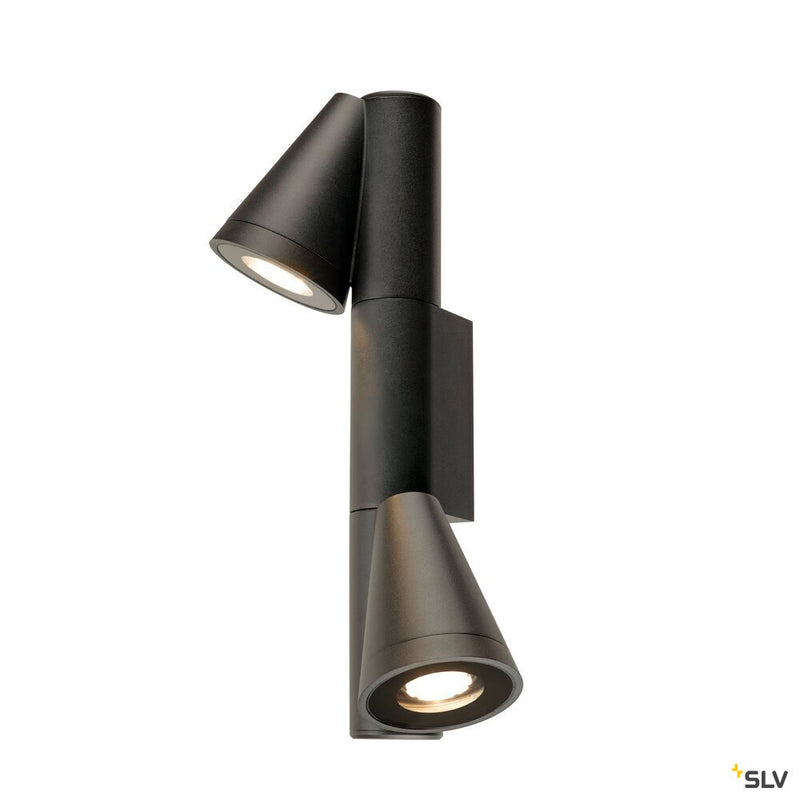 SLV 1008013 T-TUBE, wall-mounted light, GU10, double, IP65, max. 10 W, black