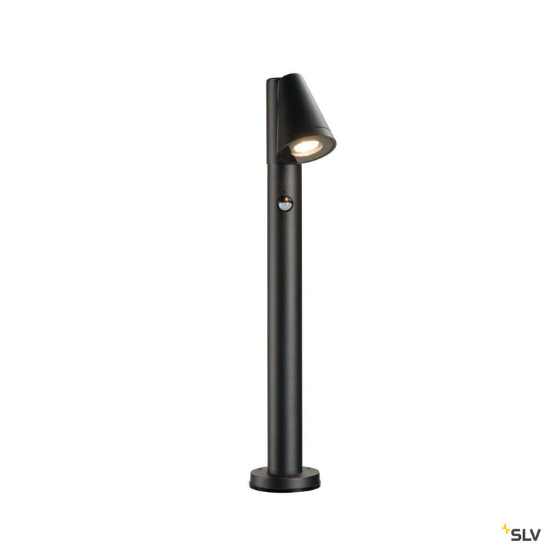 SLV 1008014 T-TUBE 70 POLE, outdoor free-standing lamp, GU10, single, sensor, IP44, max. 10 W, black