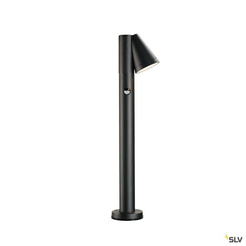 SLV 1008014 T-TUBE 70 POLE, outdoor free-standing lamp, GU10, single, sensor, IP44, max. 10 W, black