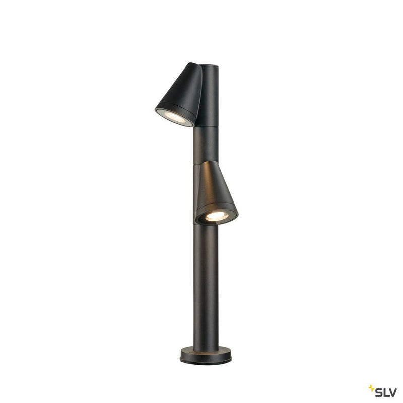 SLV 1008017 T-TUBE 70 POLE, outdoor free-standing light, GU10, double, IP65, max. 10 W, black