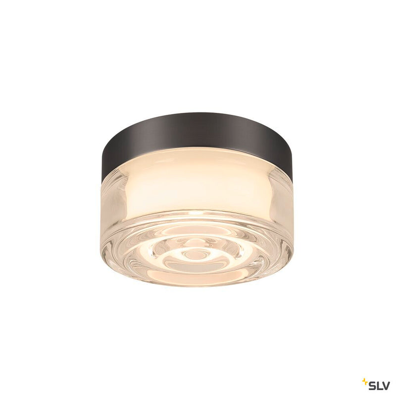 SLV 1008024 CYFT WAVE, wall- and ceiling-mounted light, 2700/3000/4000 K, 6.5 W, PHASE, black / clear