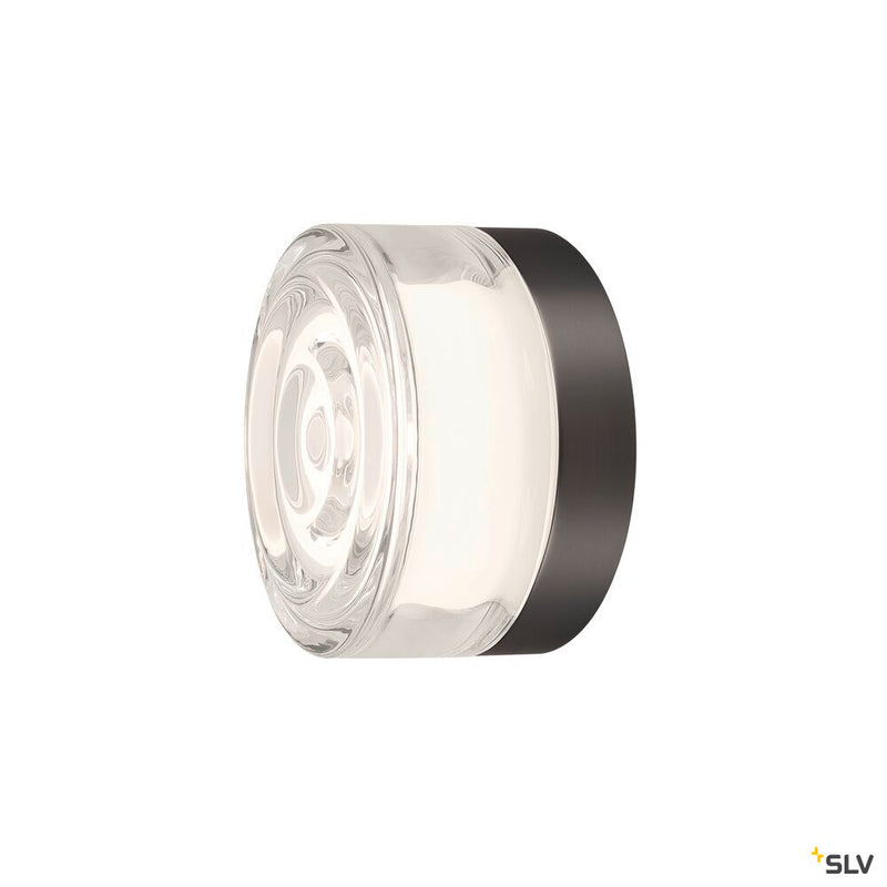 SLV 1008024 CYFT WAVE, wall- and ceiling-mounted light, 2700/3000/4000 K, 6.5 W, PHASE, black / clear