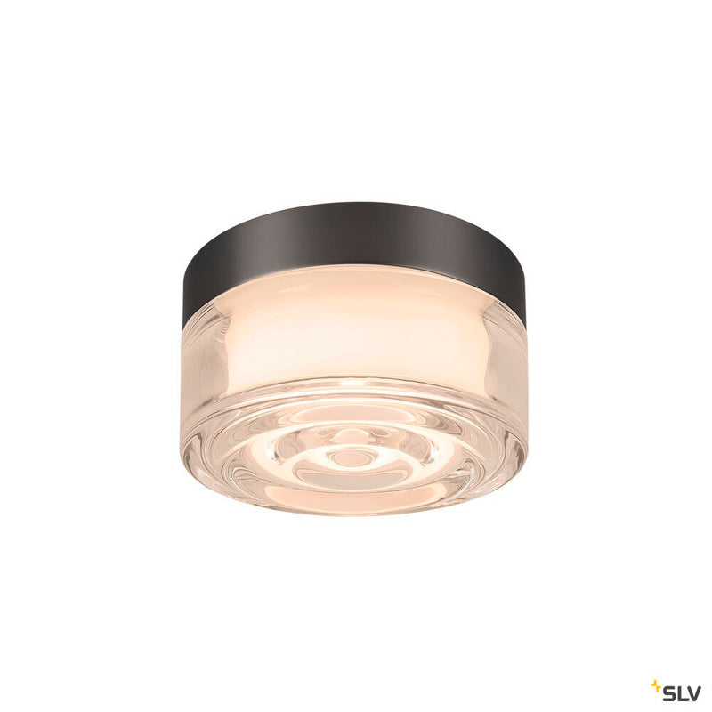 SLV 1008024 CYFT WAVE, wall- and ceiling-mounted light, 2700/3000/4000 K, 6.5 W, PHASE, black / clear