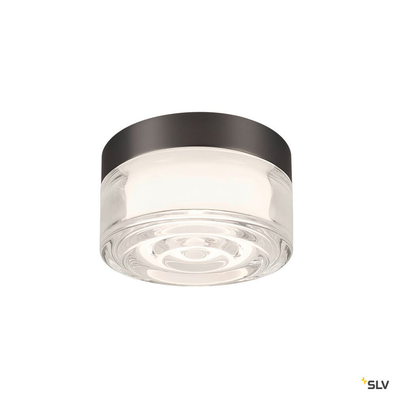 SLV 1008024 CYFT WAVE, wall- and ceiling-mounted light, 2700/3000/4000 K, 6.5 W, PHASE, black / clear