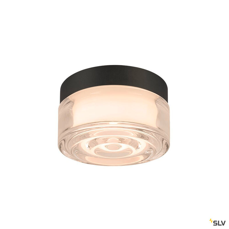 SLV 1008024 CYFT WAVE, wall- and ceiling-mounted light, 2700/3000/4000 K, 6.5 W, PHASE, black / clear