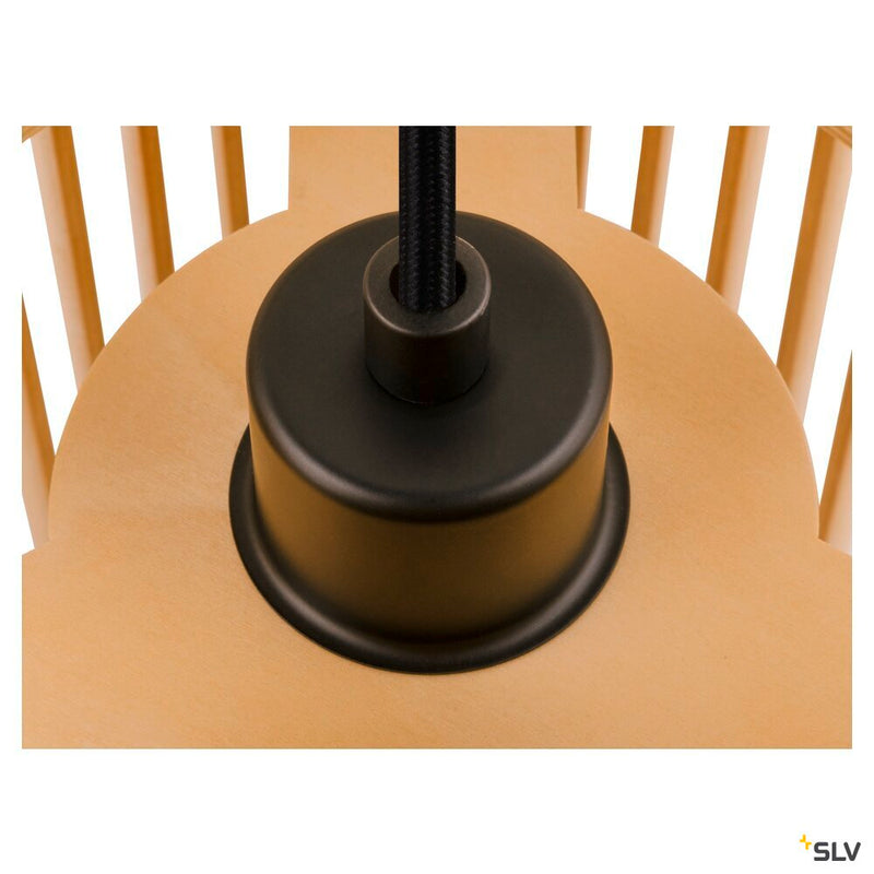 SLV 1008047 WUD, pendant light, E27, cylindrical, open cable end, 1 x max. 60 W, black