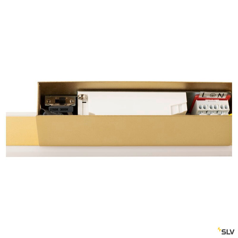 SLV 1008083 ONE LINEAR 70, wall-mounted light, UP/DOWN, 2700/3000 K, PHASE, brass