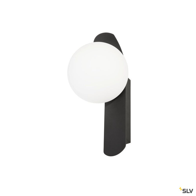 SLV 1008124 SUN, wall-mounted light, round, 1x max. 40 W, LED light, G9, PHASE, black