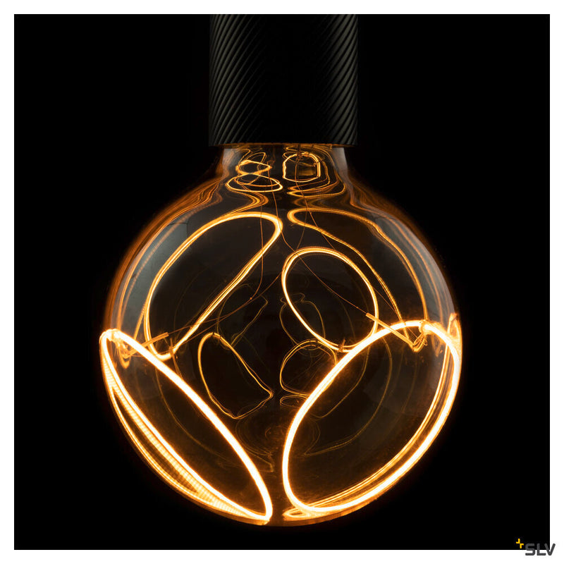 SLV 1008159 LED Globe 125 2x slanting Soft Curve, LED bulb, smokey, E27, PHASE, 6 W, 1900 K
