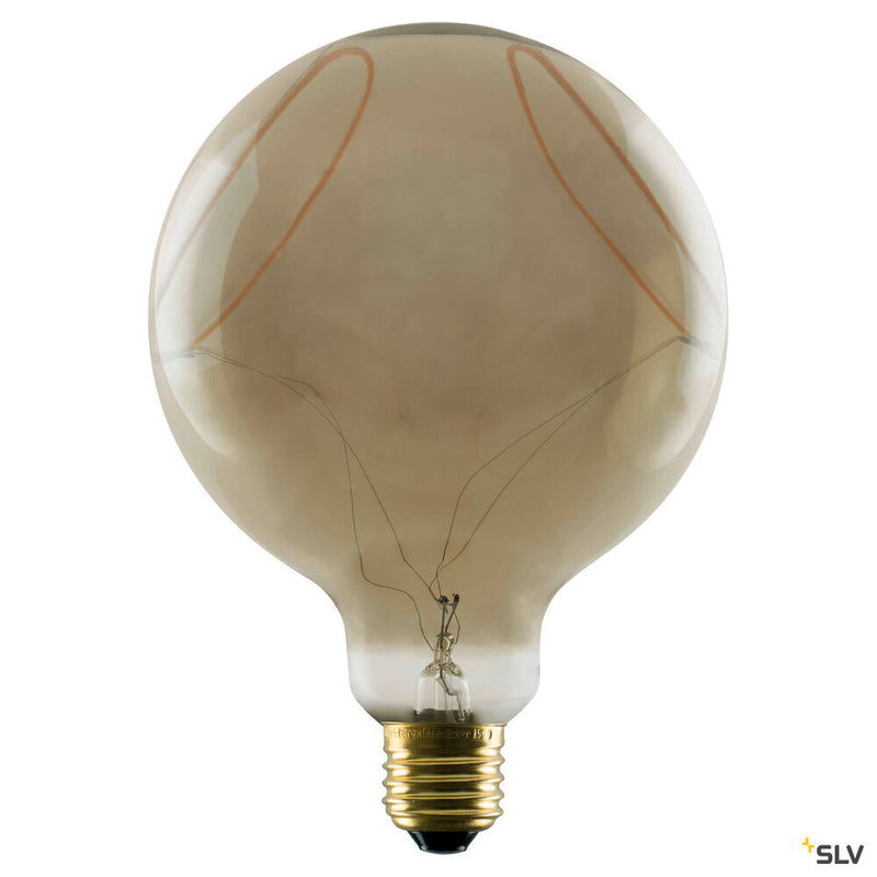 SLV 1008159 LED Globe 125 2x slanting Soft Curve, LED bulb, smokey, E27, PHASE, 6 W, 1900 K