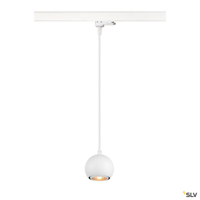 SLV 1008171 LIGHT EYE® 90, 3~ pendant light, GU10, pendant length 150 cm, 1x max. 6 W, matt white
