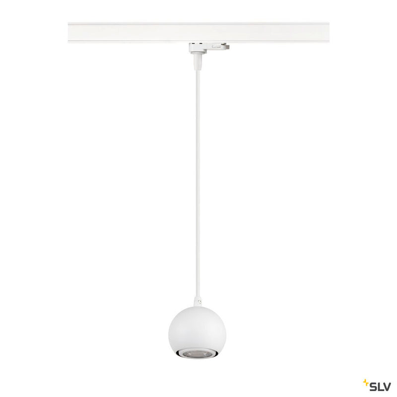 SLV 1008171 LIGHT EYE® 90, 3~ pendant light, GU10, pendant length 150 cm, 1x max. 6 W, matt white