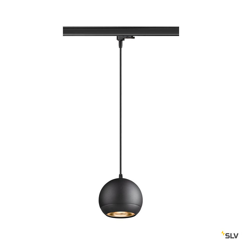 SLV 1008176 LIGHT EYE® 150, 3~ pendant light, GU10, pendant length 150 cm, 1x max. 13 W, matt black