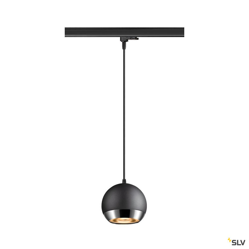SLV 1008176 LIGHT EYE® 150, 3~ pendant light, GU10, pendant length 150 cm, 1x max. 13 W, matt black