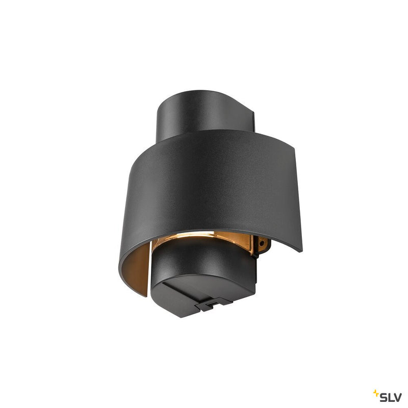 SLV 1008197 PHOTONI CYL, wall-mounted light, cylindrical, 1x max. 13 W, E27, black