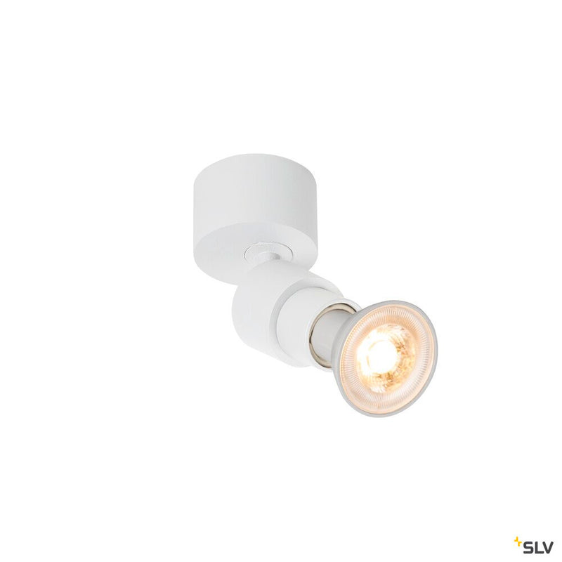 SLV 1008228 PURI 2.0 Basic, wall and ceiling-mounted light, round, 1x max. 6 W, GU10, white