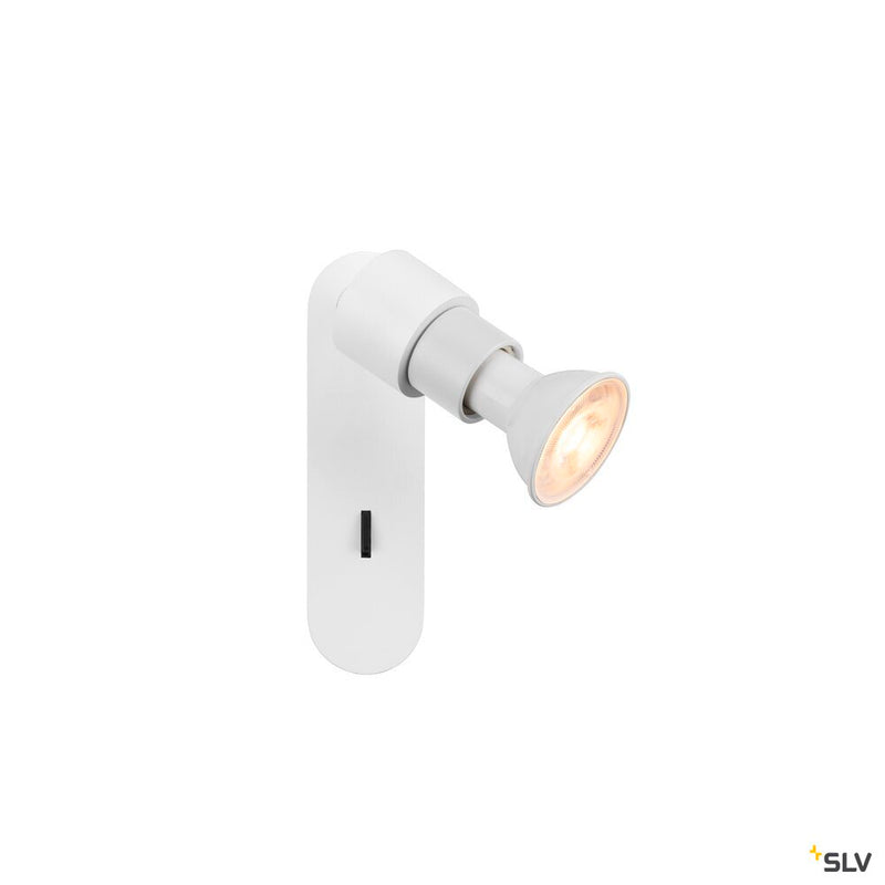 SLV 1008230 PURI 2.0 Basic, wall and ceiling-mounted light, switch, round, 1x max. 6 W GU10, white