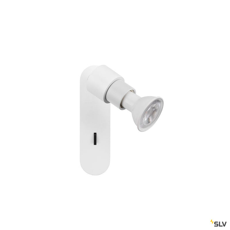 SLV 1008230 PURI 2.0 Basic, wall and ceiling-mounted light, switch, round, 1x max. 6 W GU10, white
