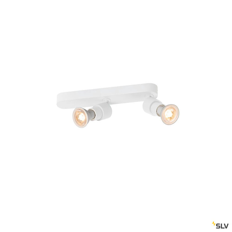 SLV 1008232 PURI 2.0 Basic, wall and ceiling-mounted light, asymmetrical, round, 2 x max. 6 W GU10, white