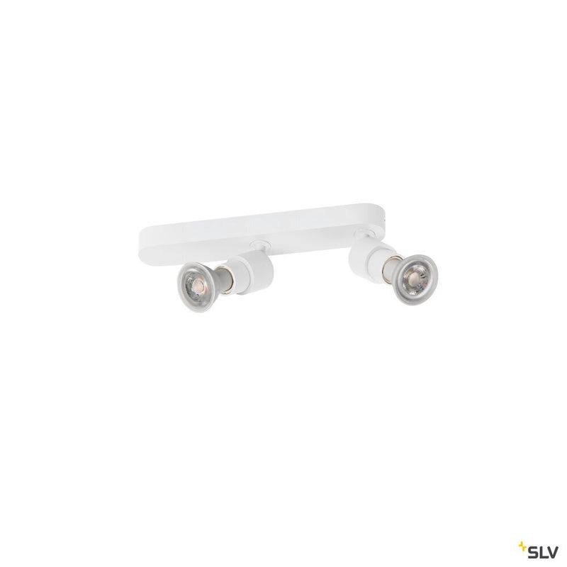 SLV 1008232 PURI 2.0 Basic, wall and ceiling-mounted light, asymmetrical, round, 2 x max. 6 W GU10, white