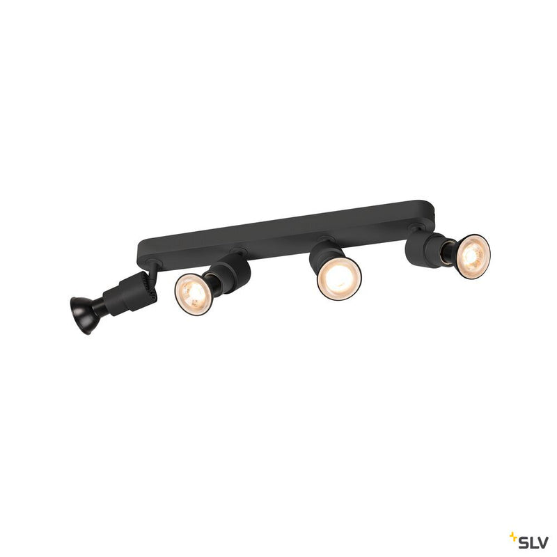 SLV 1008239 PURI 2.0 Basic, wall and ceiling-mounted light, long, 4 x max. 6 W GU10, black