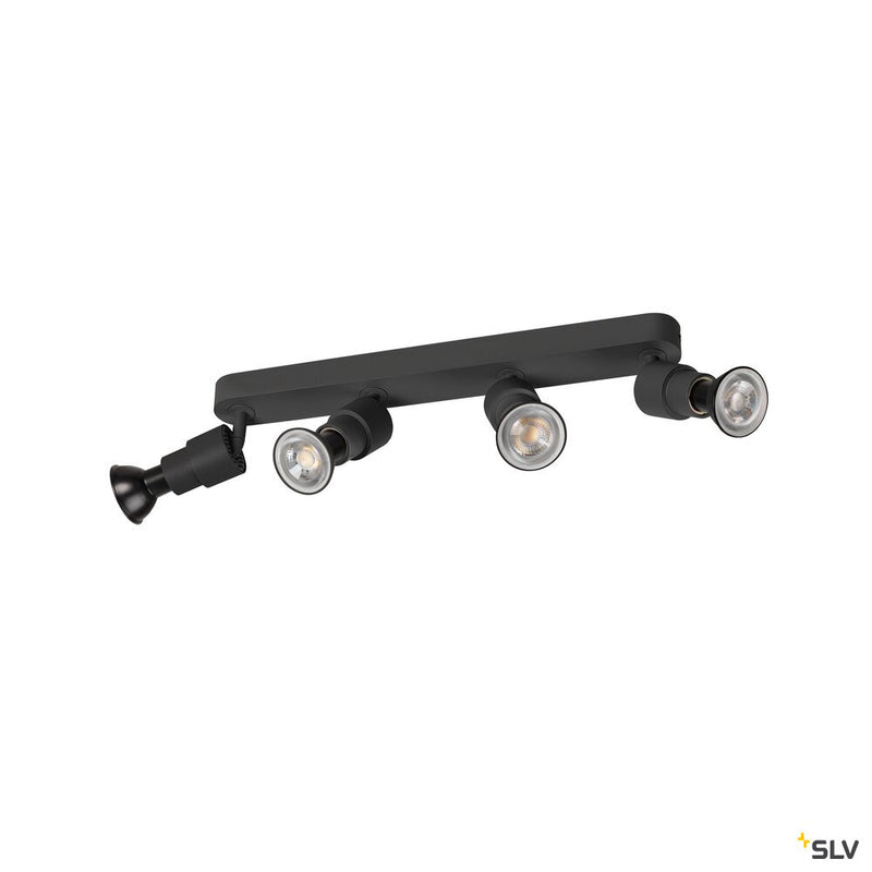 SLV 1008239 PURI 2.0 Basic, wall and ceiling-mounted light, long, 4 x max. 6 W GU10, black