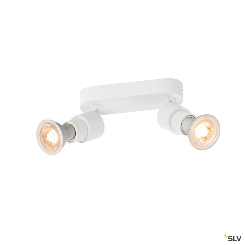 SLV 1008240 PURI 2.0 Basic, wall and ceiling-mounted light, 2 x max. 6 W GU10, white