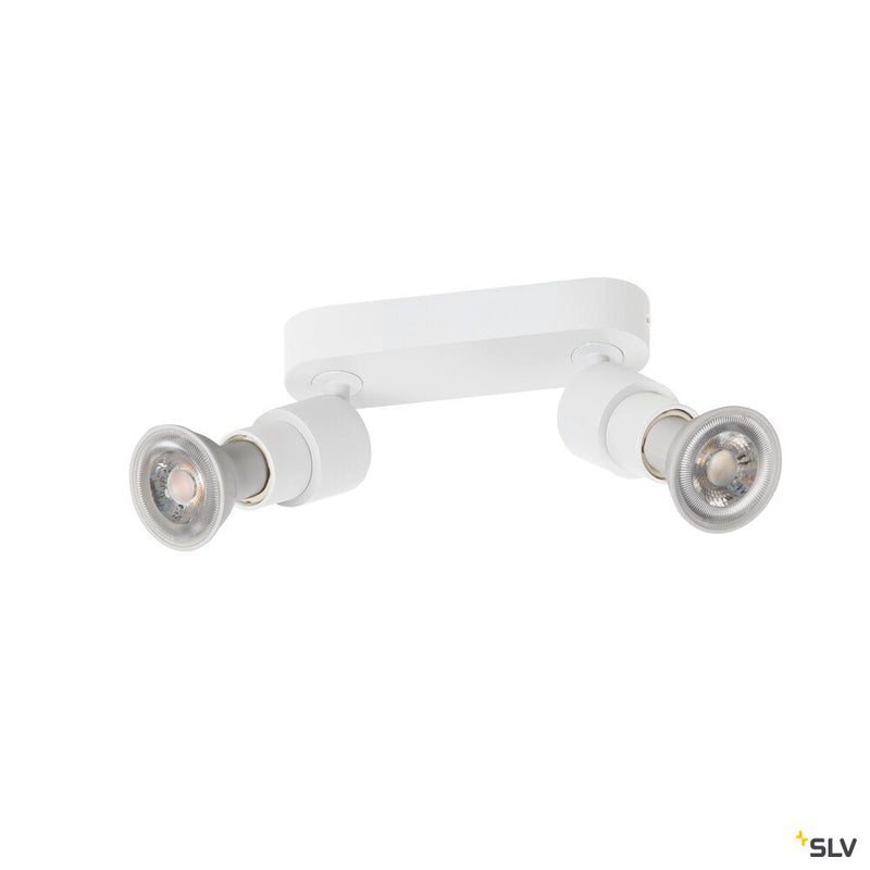 SLV 1008240 PURI 2.0 Basic, wall and ceiling-mounted light, 2 x max. 6 W GU10, white