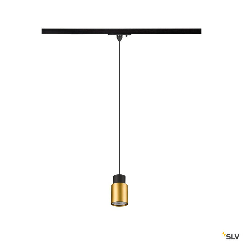 SLV 1008255 PURI 2.0 Tube, 1~ pendant light, GU10, pendant length 200 cm, 1x max. 6 W, black / gold