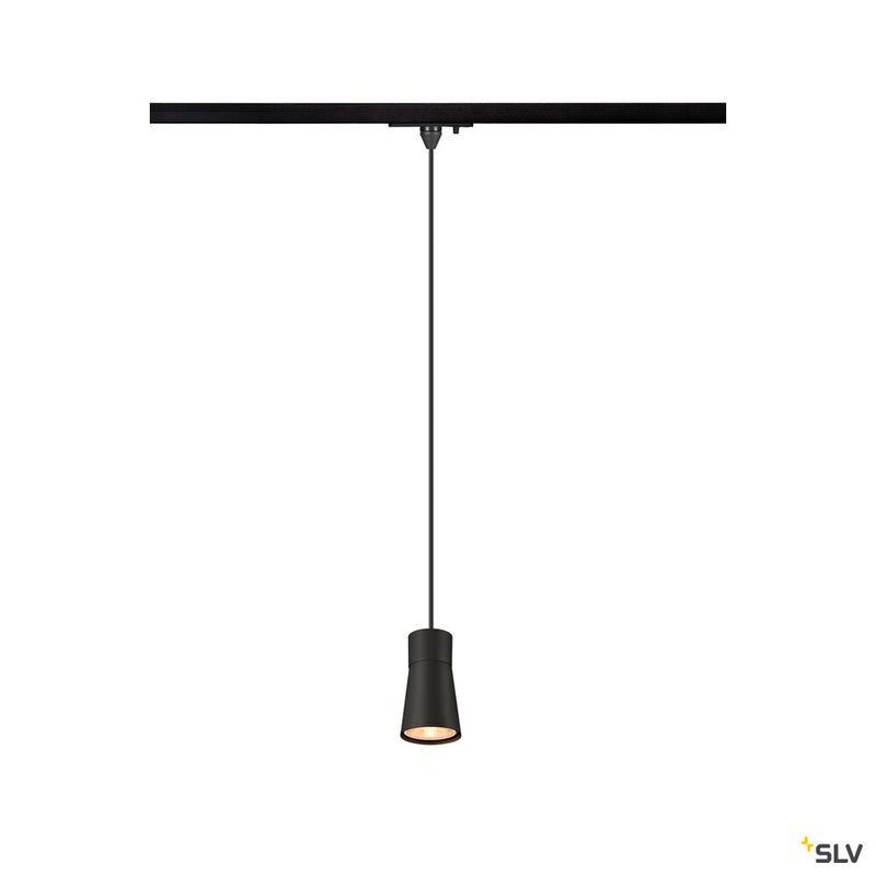 SLV 1008258 PURI 2.0 Cone, 1~ pendant light, GU10, pendant length 200 cm, 1x max. 6 W, black