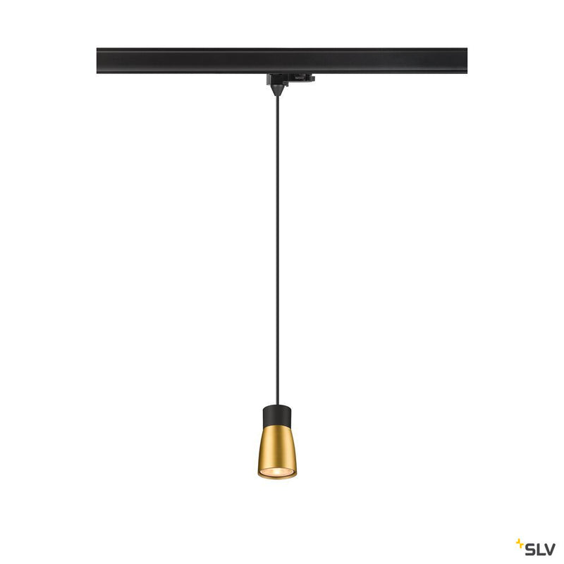 SLV 1008282 PURI 2.0 Dome, 3~ pendant light, GU10, pendant length 200 cm, 1x max. 6 W, black / gold