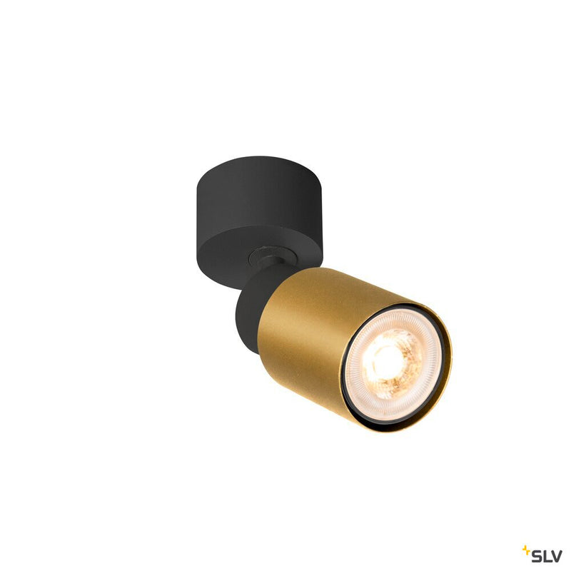 SLV 1008285 PURI 2.0 Tube, wall and ceiling-mounted light, 1x max. 6 W GU10, black / gold