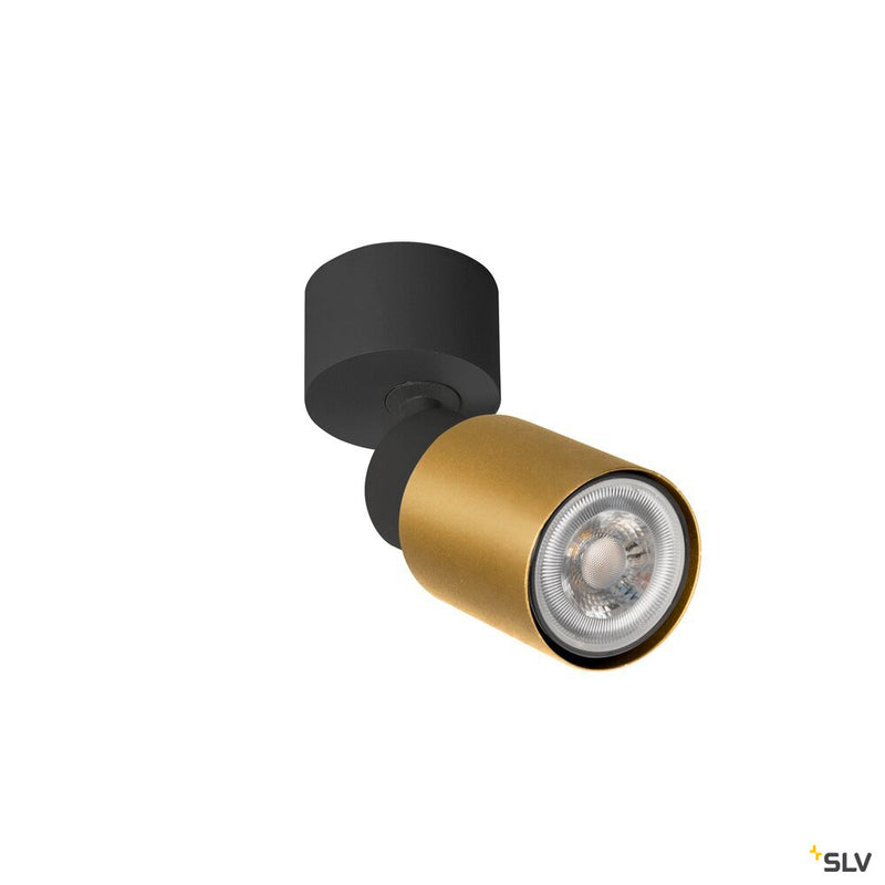 SLV 1008285 PURI 2.0 Tube, wall and ceiling-mounted light, 1x max. 6 W GU10, black / gold
