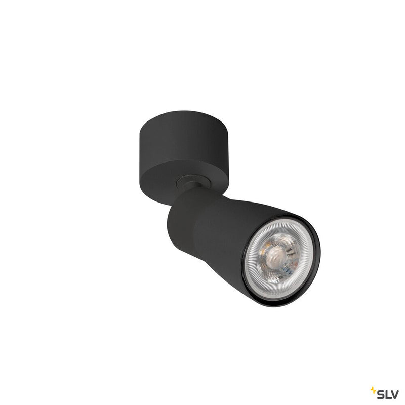 SLV 1008292 PURI 2.0 Dome, wall and ceiling-mounted light, 1x max. 6 W GU10, black