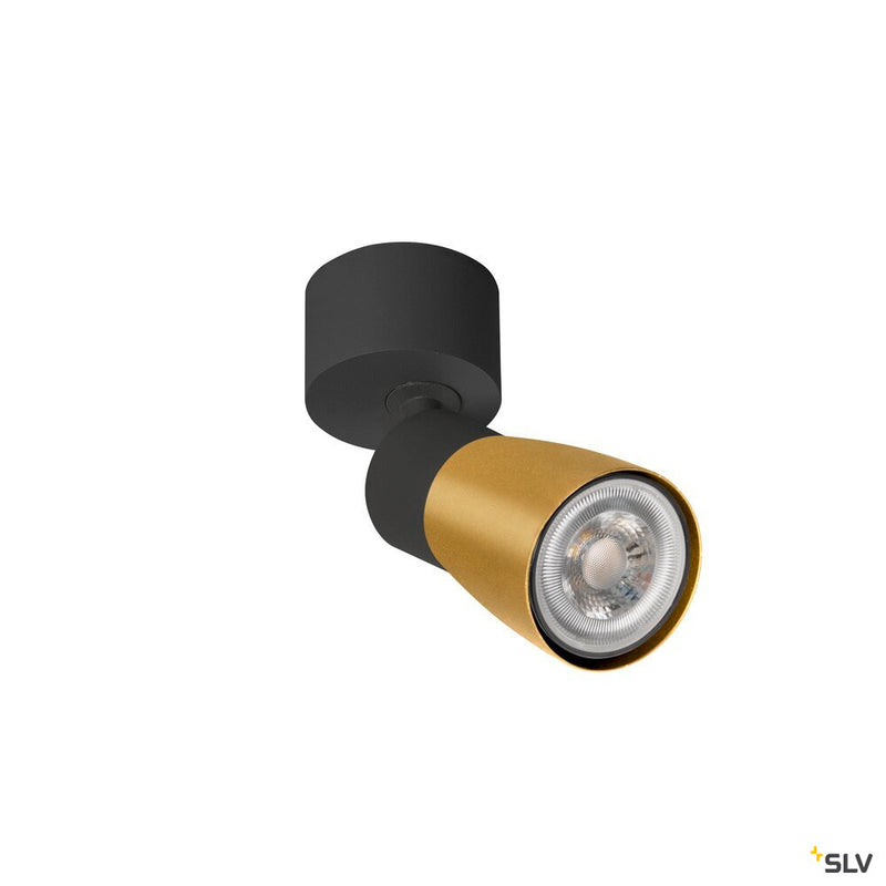 SLV 1008293 PURI 2.0 Dome, wall and ceiling-mounted light, 1x max. 6 W GU10, black / gold