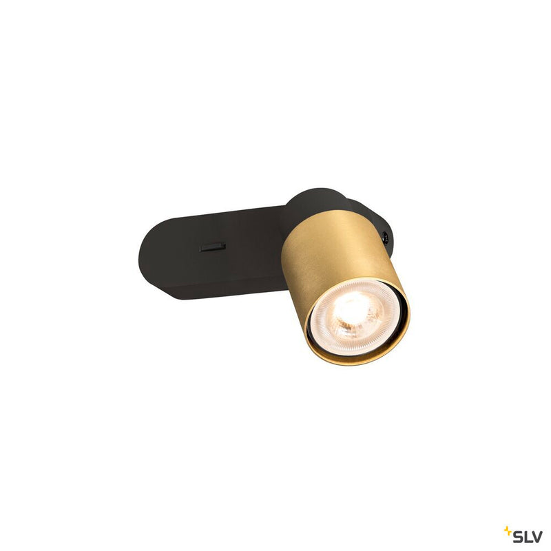 SLV 1008297 PURI 2.0 Tube, wall and ceiling-mounted light, switch, rectangular, 1x max. 6 W GU10, black / gold
