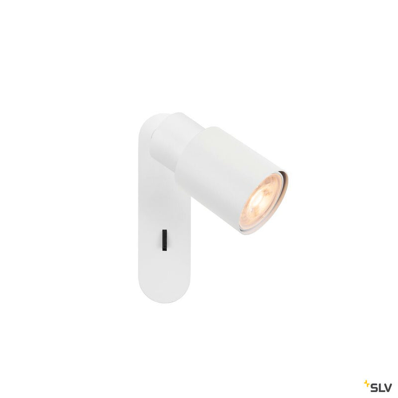 SLV 1008298 PURI 2.0 Tube, wall and ceiling-mounted light, switch, rectangular, 1x max. 6 W GU10, white