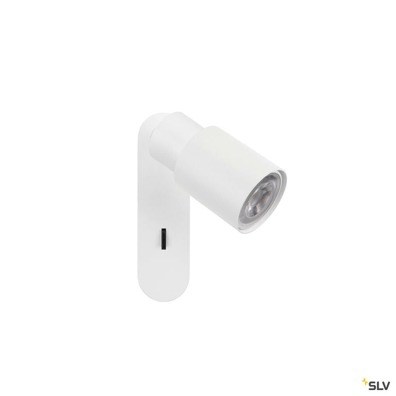 SLV 1008298 PURI 2.0 Tube, wall and ceiling-mounted light, switch, rectangular, 1x max. 6 W GU10, white
