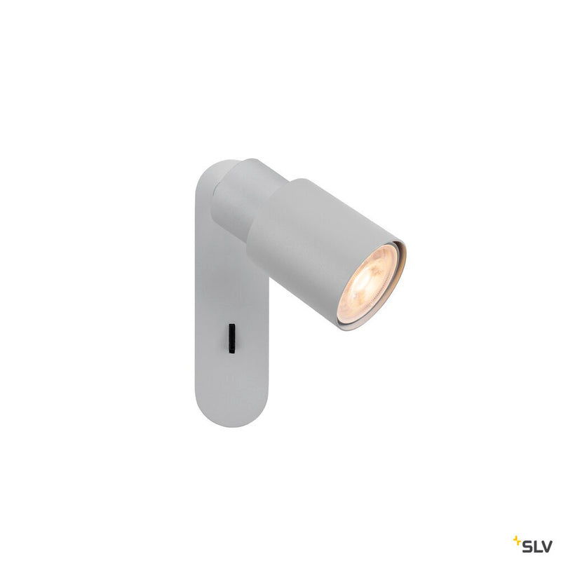 SLV 1008299 PURI 2.0 Tube, wall and ceiling-mounted light, switch, rectangular, 1x max. 6 W GU10, grey