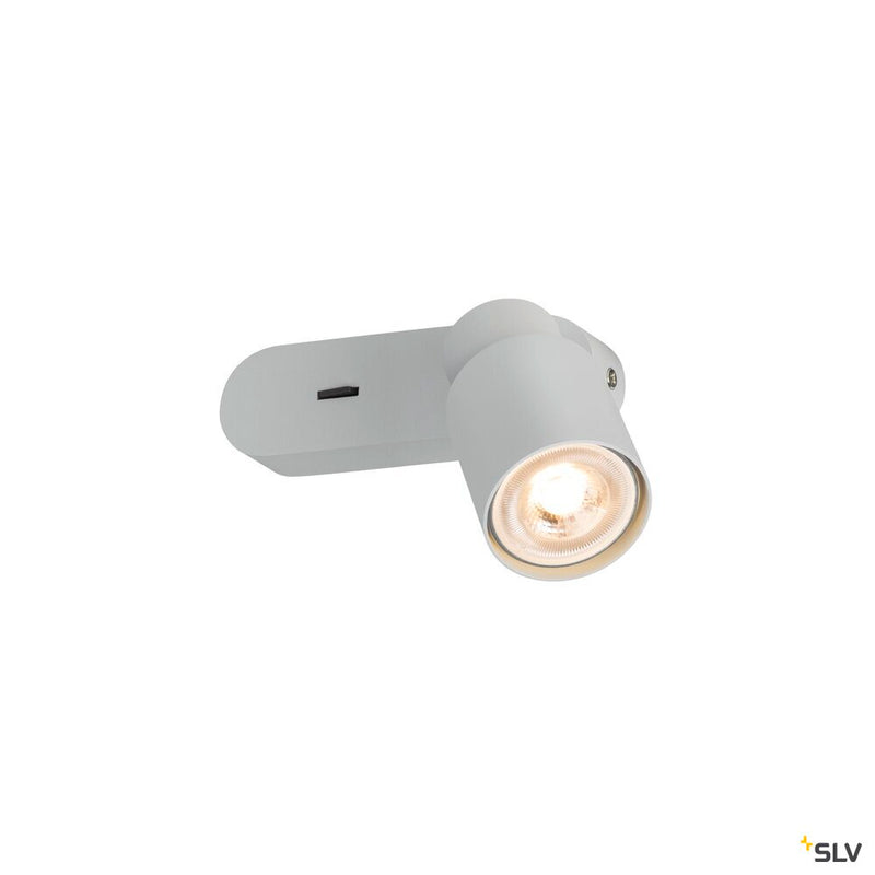 SLV 1008299 PURI 2.0 Tube, wall and ceiling-mounted light, switch, rectangular, 1x max. 6 W GU10, grey